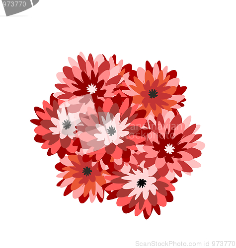 Image of Illustration a bunch of flowers aster