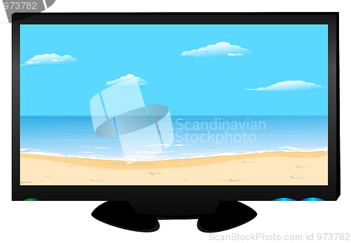 Image of Plasma of TV the beach image