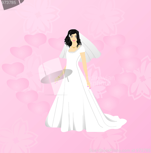 Image of Beauty bride on pink background