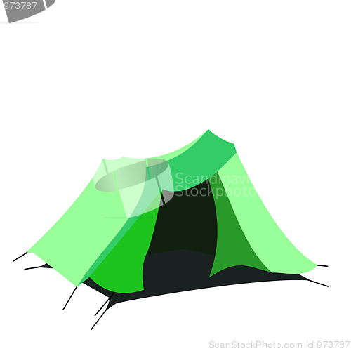 Image of Tourist tent isolated on a white background