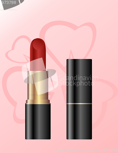 Image of Lipstick isolated on a pink background