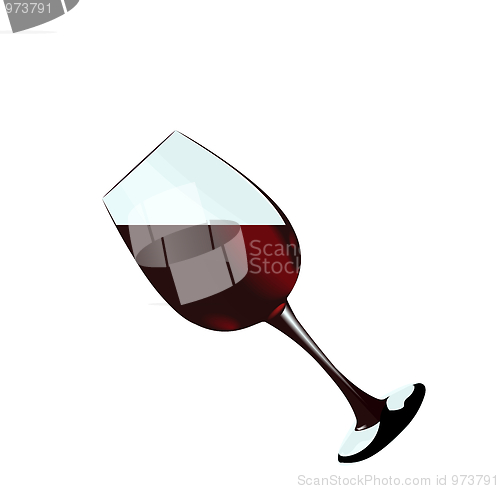 Image of A glass of red wine of isolated on a white background