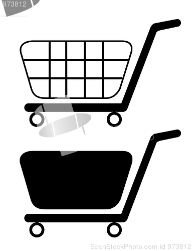 Image of  illustration of shopping cart isolated on white background