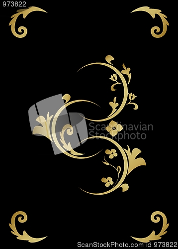 Image of Illustration of gold pattern on black backdrop