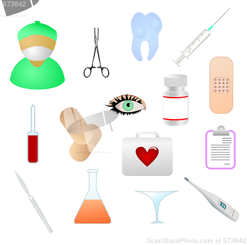 Image of collection of  medical themed icons