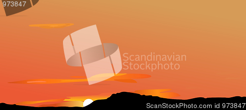 Image of Sunrise or decline in mountains