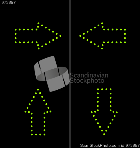 Image of Illustration set elements of green diode arrow for design
