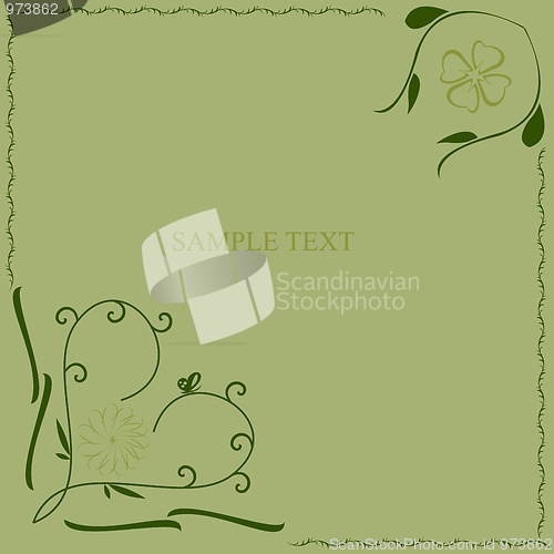 Image of Green flower pattern