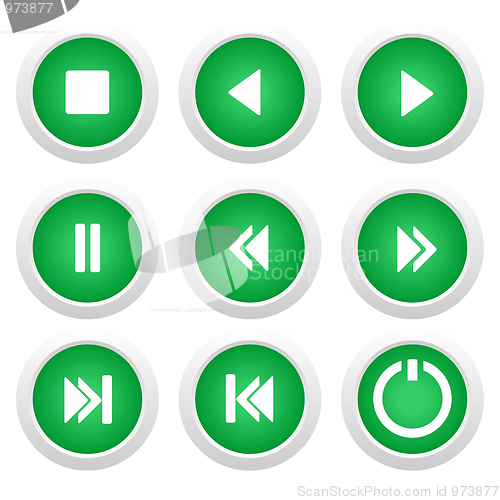 Image of Music green buttons set