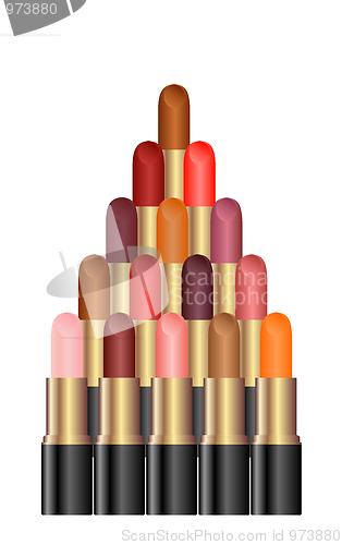 Image of Pyramid of a palette of lipsticks