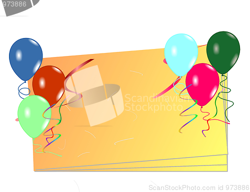 Image of Celebration card with balloons