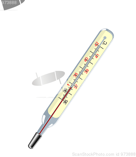 Image of medical thermometer on the white isolated background