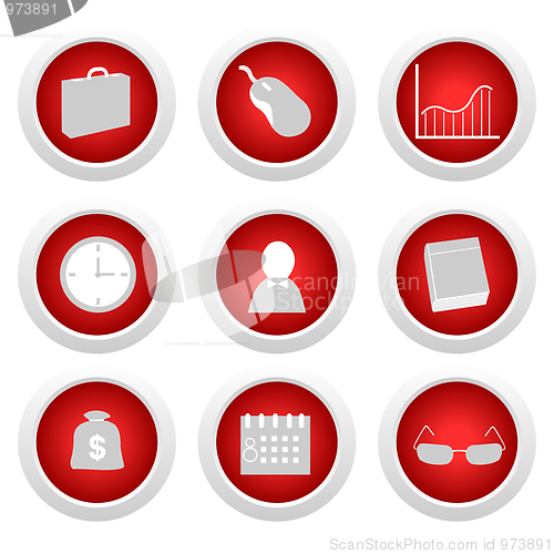 Image of Business red button set