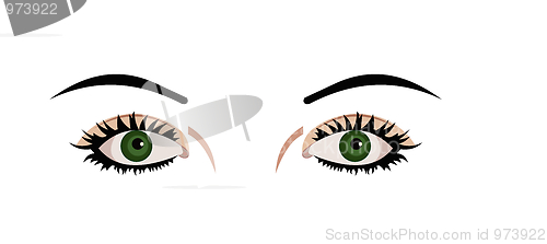 Image of Realistic illustration of eyes are isolated on white background