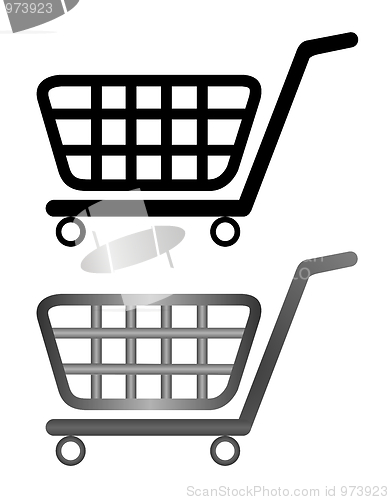 Image of  illustration of shoping cart isolated on white background
