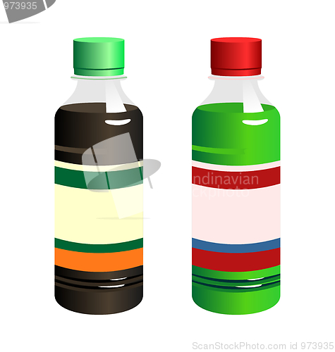 Image of Illustration set of two bottle with label