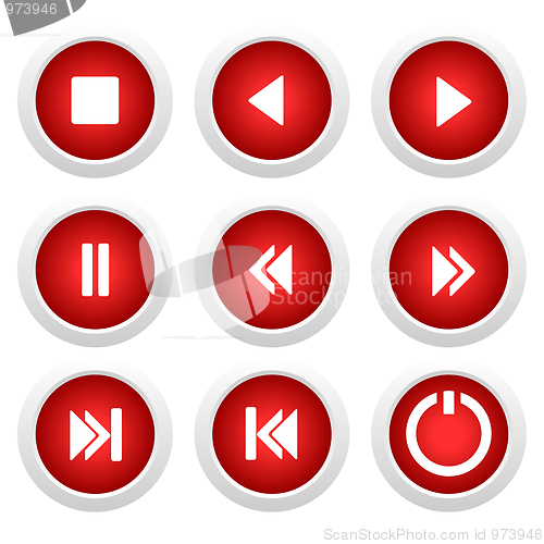 Image of Music red buttons set
