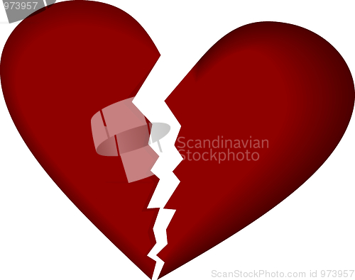 Image of Broken heart on white