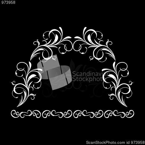 Image of Illustration of white floral vintage background