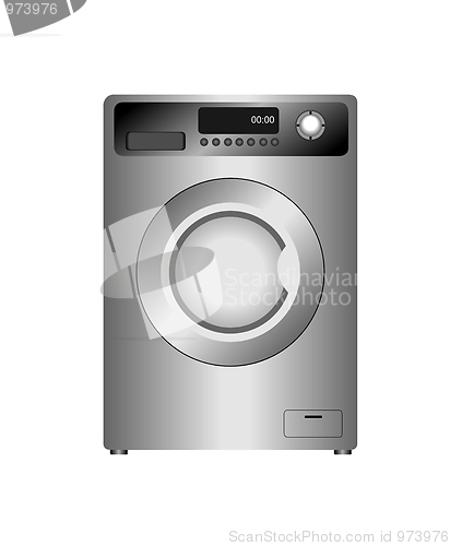 Image of Realistic  illustration of new washing machine isolated on white