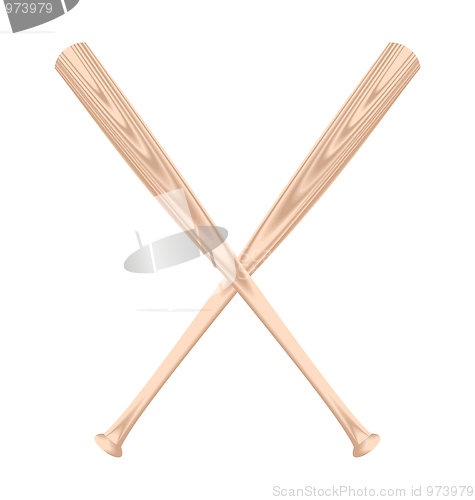 Image of Realistic illustration of two baseball bat