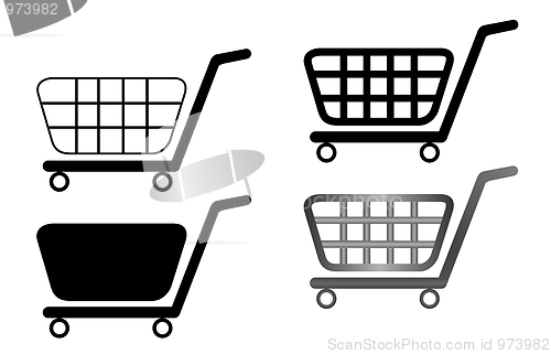 Image of  illustration of shopping carts are isolated on white background