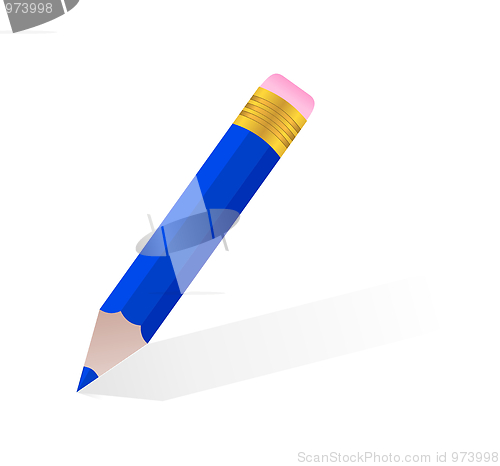 Image of Illustration single blue pencil