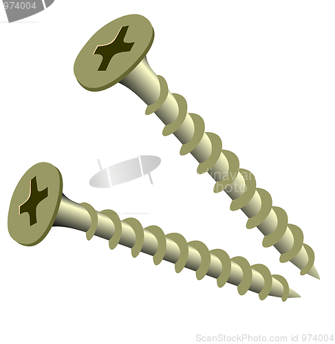 Image of Realictic illustration screw isolated of white.