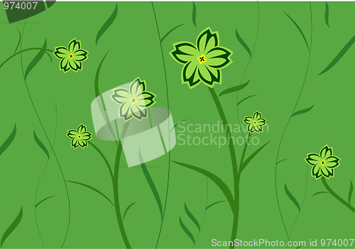 Image of Green flower background for design of cards or invitation
