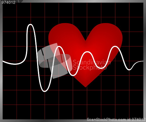 Image of Heart and heartbeat symbol