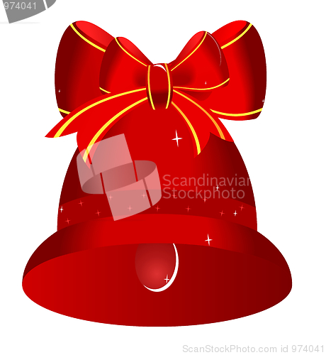 Image of  Christmas red bell with  bow