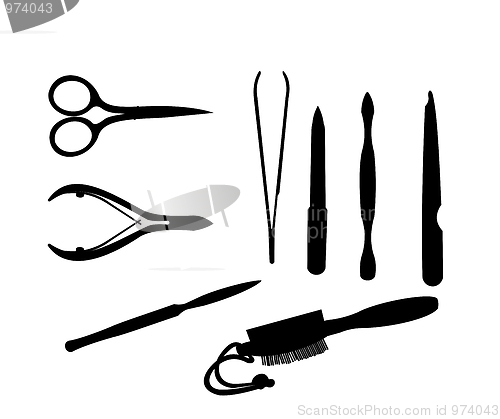 Image of Manicure and chiropody tools vector collection