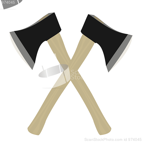 Image of Two axe are isolated on white background