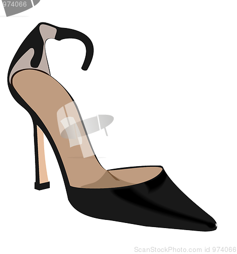 Image of Realistic illustration of woman shoe