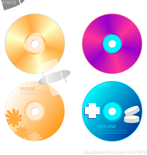 Image of Realistic illustration set DVD disk