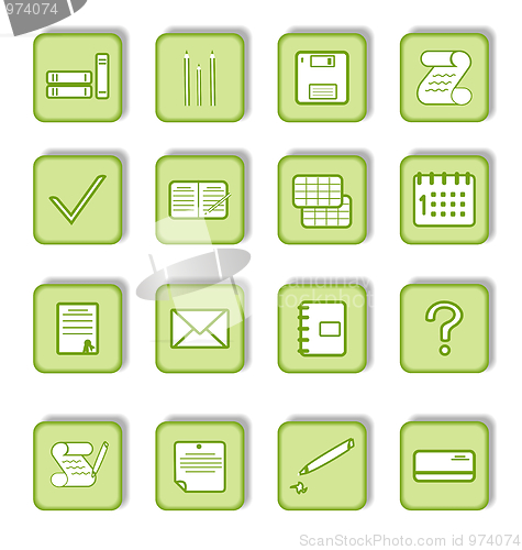 Image of Green sticker with icon 9