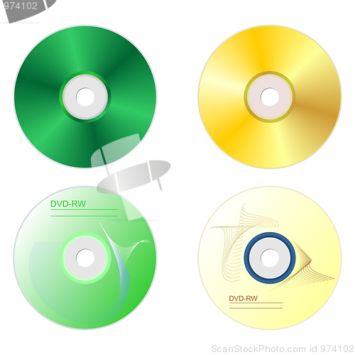 Image of Realistic illustration set DVD disk with both sides