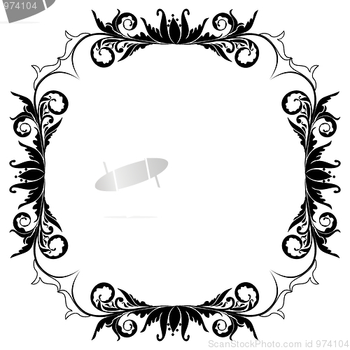 Image of Blank floral frame border