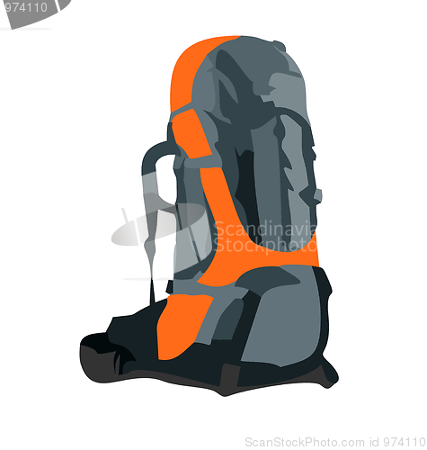 Image of Realistic illustration of tourism backpack