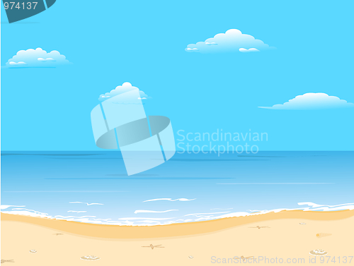 Image of Beautiful summer background with beach