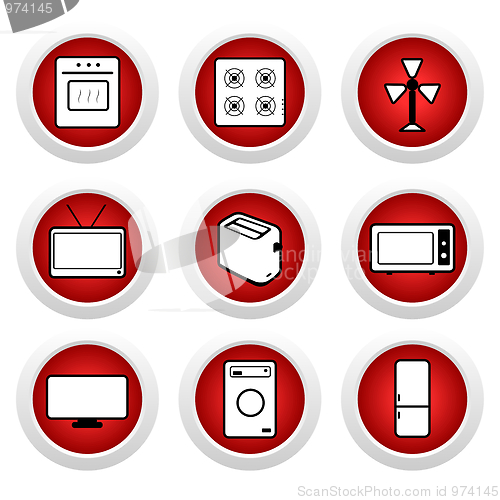 Image of Red buttons with icon 9