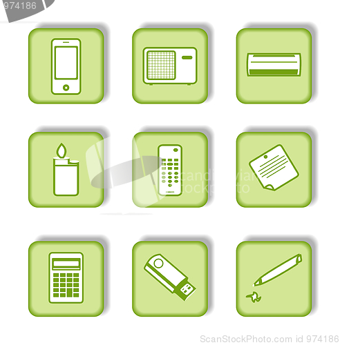 Image of Green sticker with icon 9