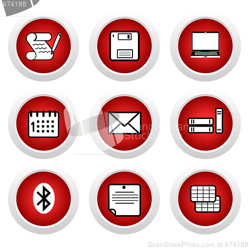 Image of Red buttons with icon 9