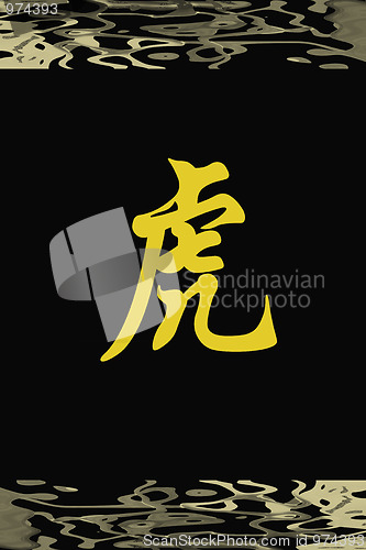 Image of Chinese characters of TIGER on black