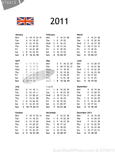 Image of English calendar