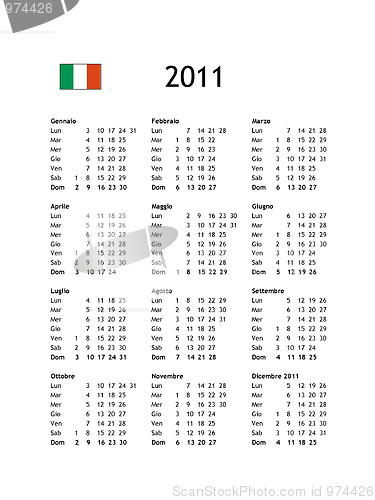 Image of Italian calendar