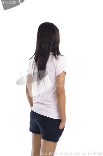 Image of young woman looking away