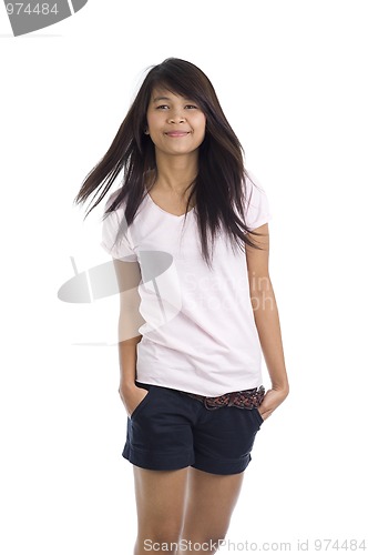 Image of beautiful asian walking