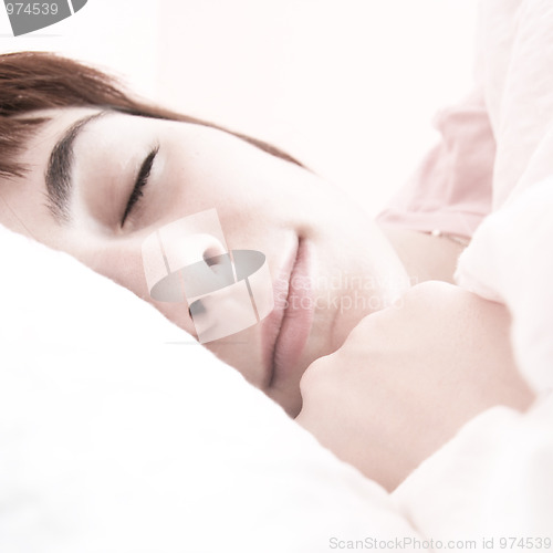 Image of Beautiful young woman sleeping.