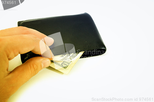 Image of Black leather wallet